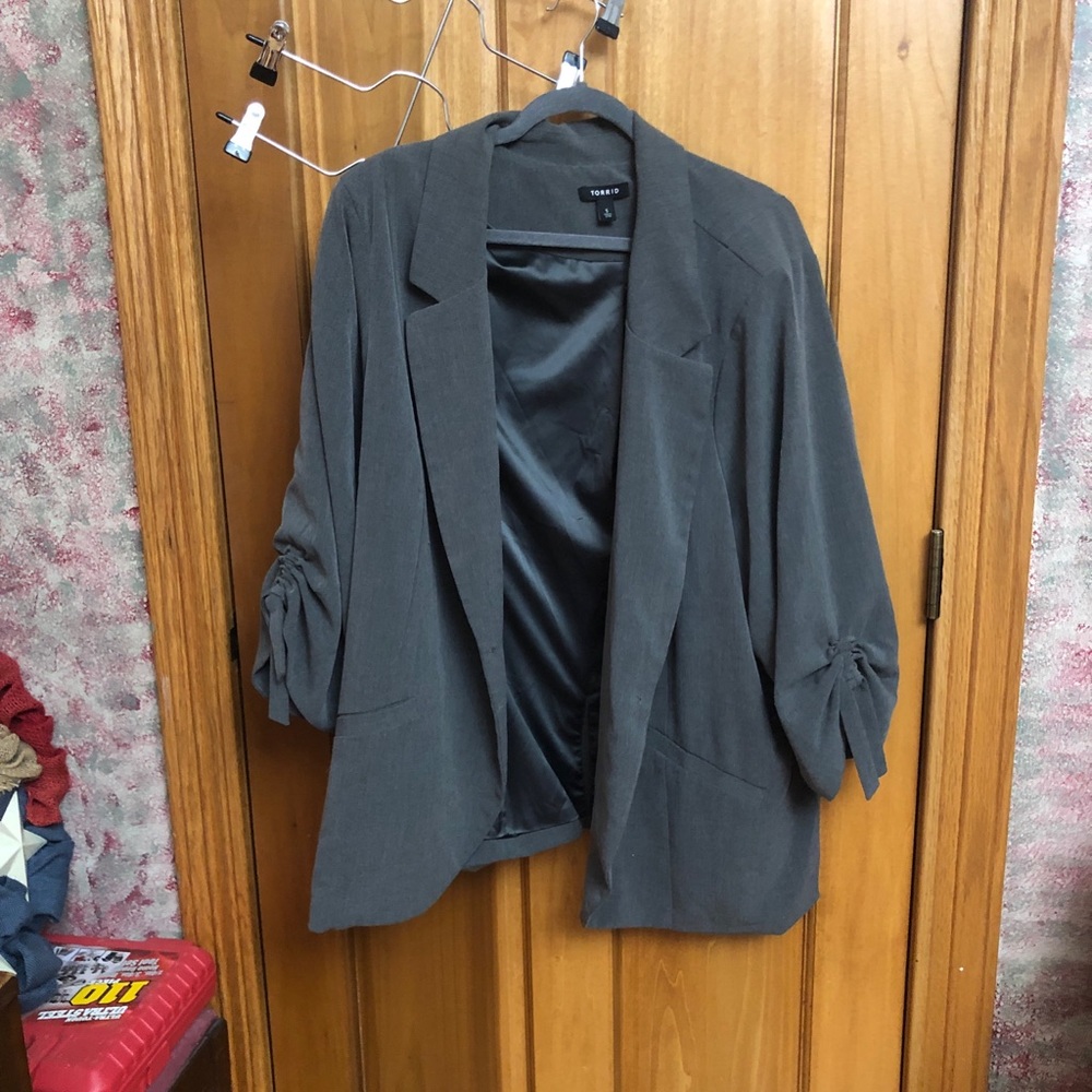 Dark gray suit jacket